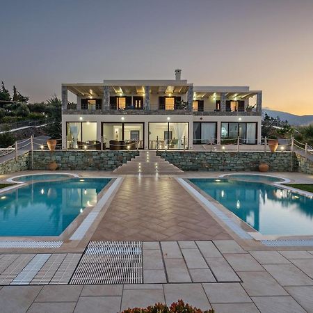 Sea Views At Villa Anemomylos With Heated Pool, Ping Pong And Tennis アギア・ペラギア エクステリア 写真