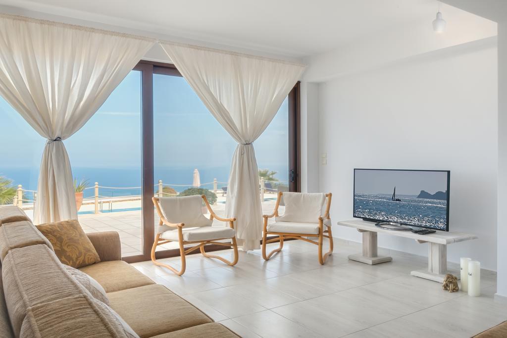 Sea Views At Villa Anemomylos With Heated Pool, Ping Pong And Tennis アギア・ペラギア 部屋 写真