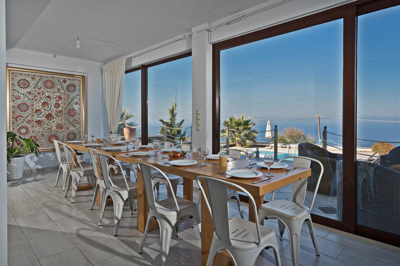 Sea Views At Villa Anemomylos With Heated Pool, Ping Pong And Tennis アギア・ペラギア エクステリア 写真